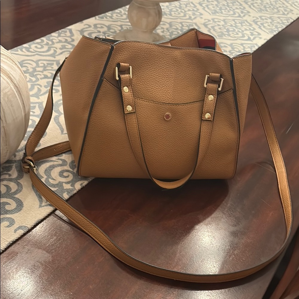 Elegant Tan Leather Tote Bag